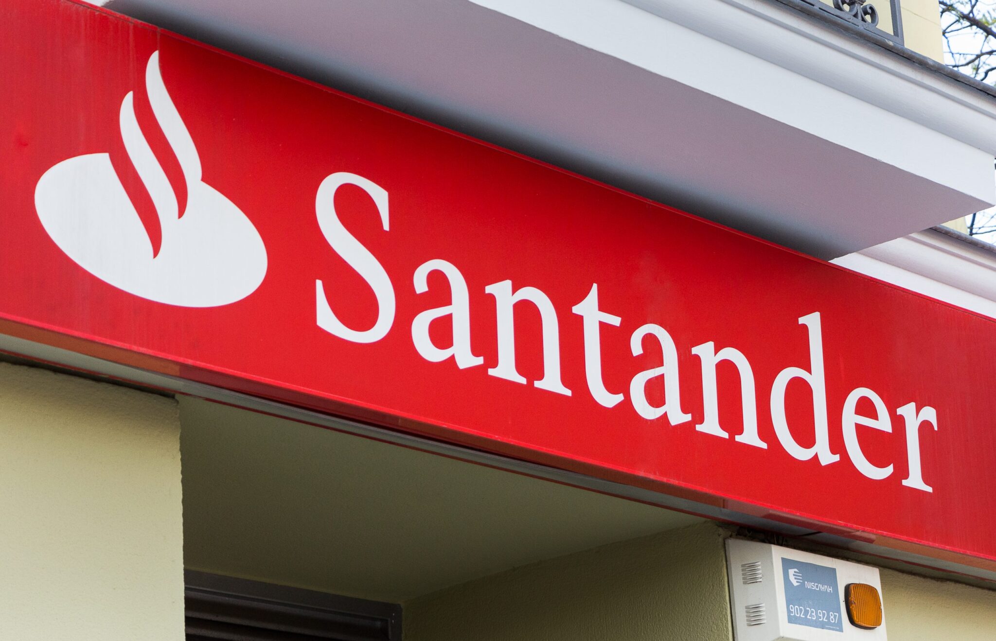 a Santander branch to denote its cashback transfer offer