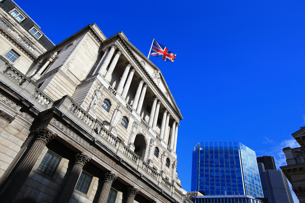 an image of the Bank of England to denote the base rate