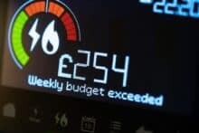 Close up of a smart meter to denote essential bills rising causing in Scotland